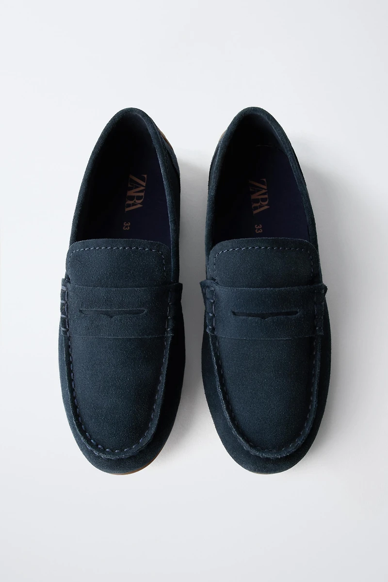 SPLIT LEATHER LOAFERS