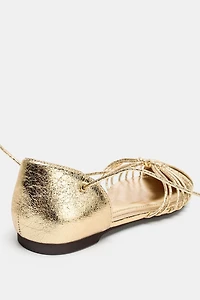 METALLIC LACE-UP FISHERMAN SANDALS