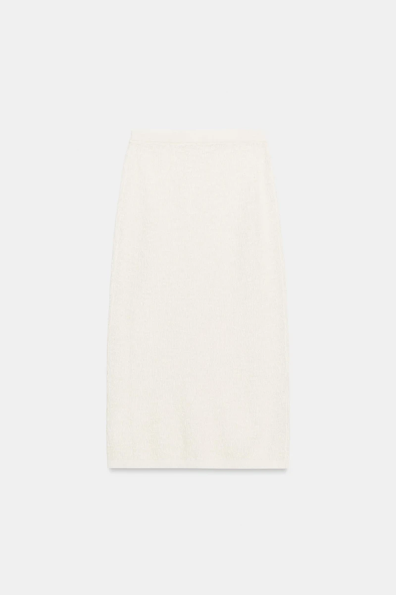 STRUCTURED KNIT STRAIGHT SKIRT