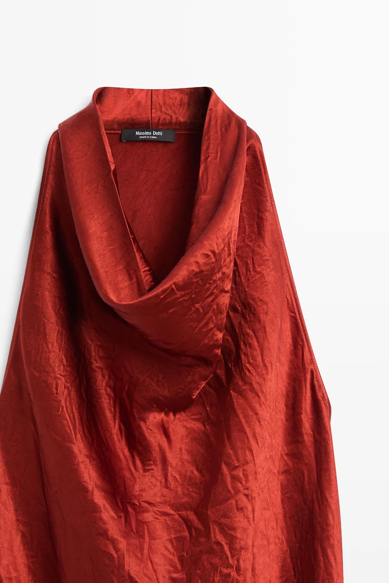 Draped neckline maxi dress