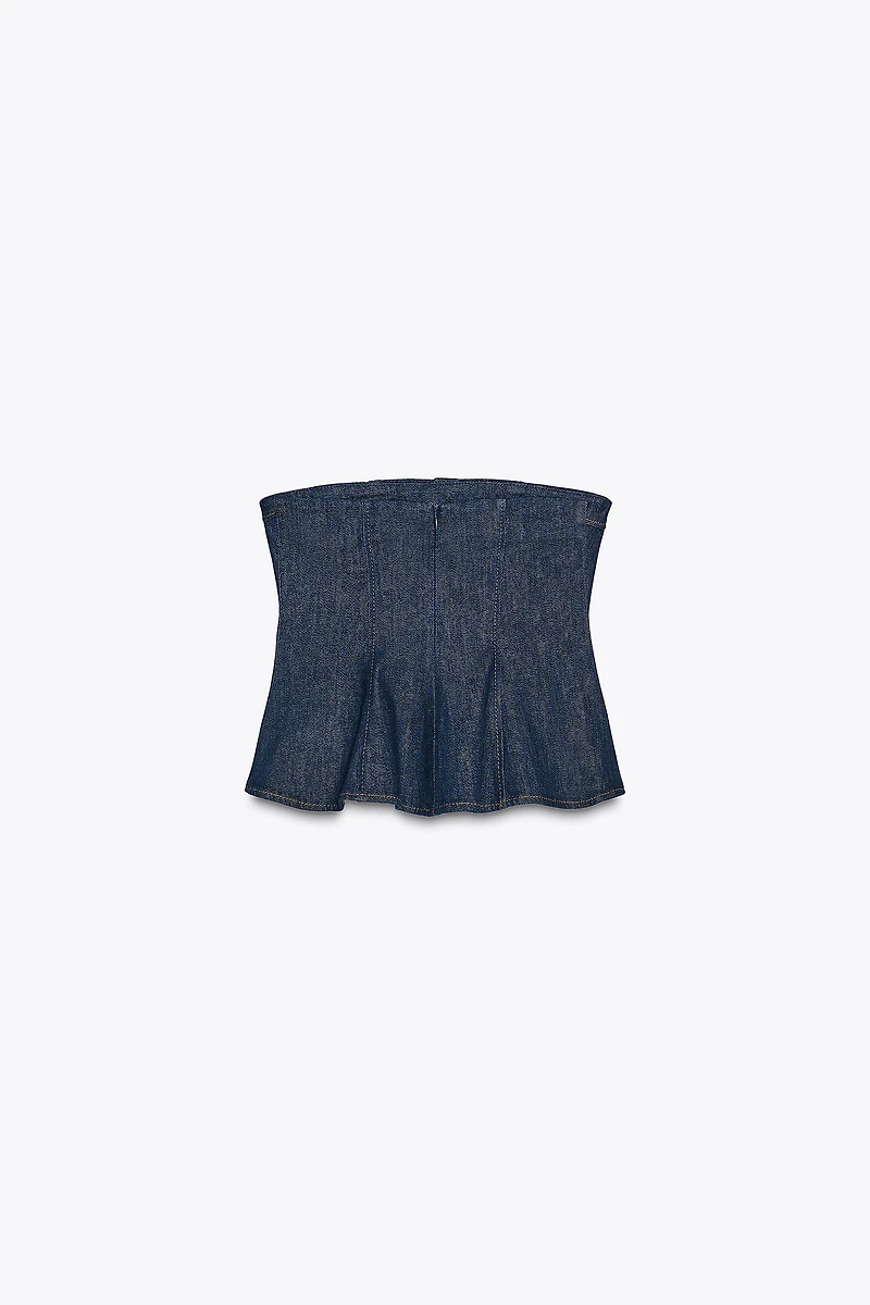 Z1975 DENIM PEPLUM TOP