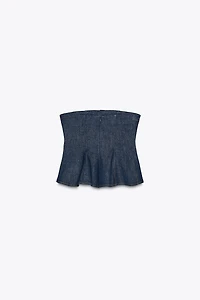 Z1975 DENIM PEPLUM TOP