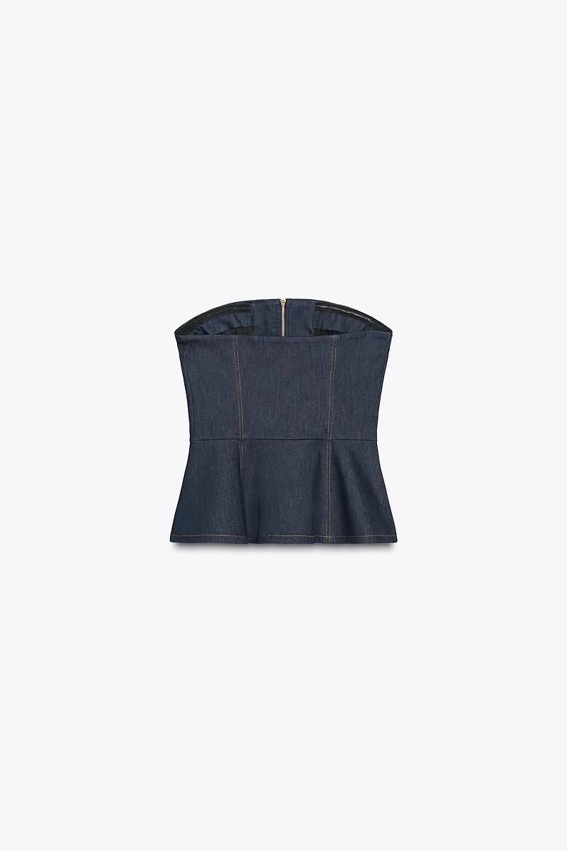 Z1975 DENIM BUSTIER TOP