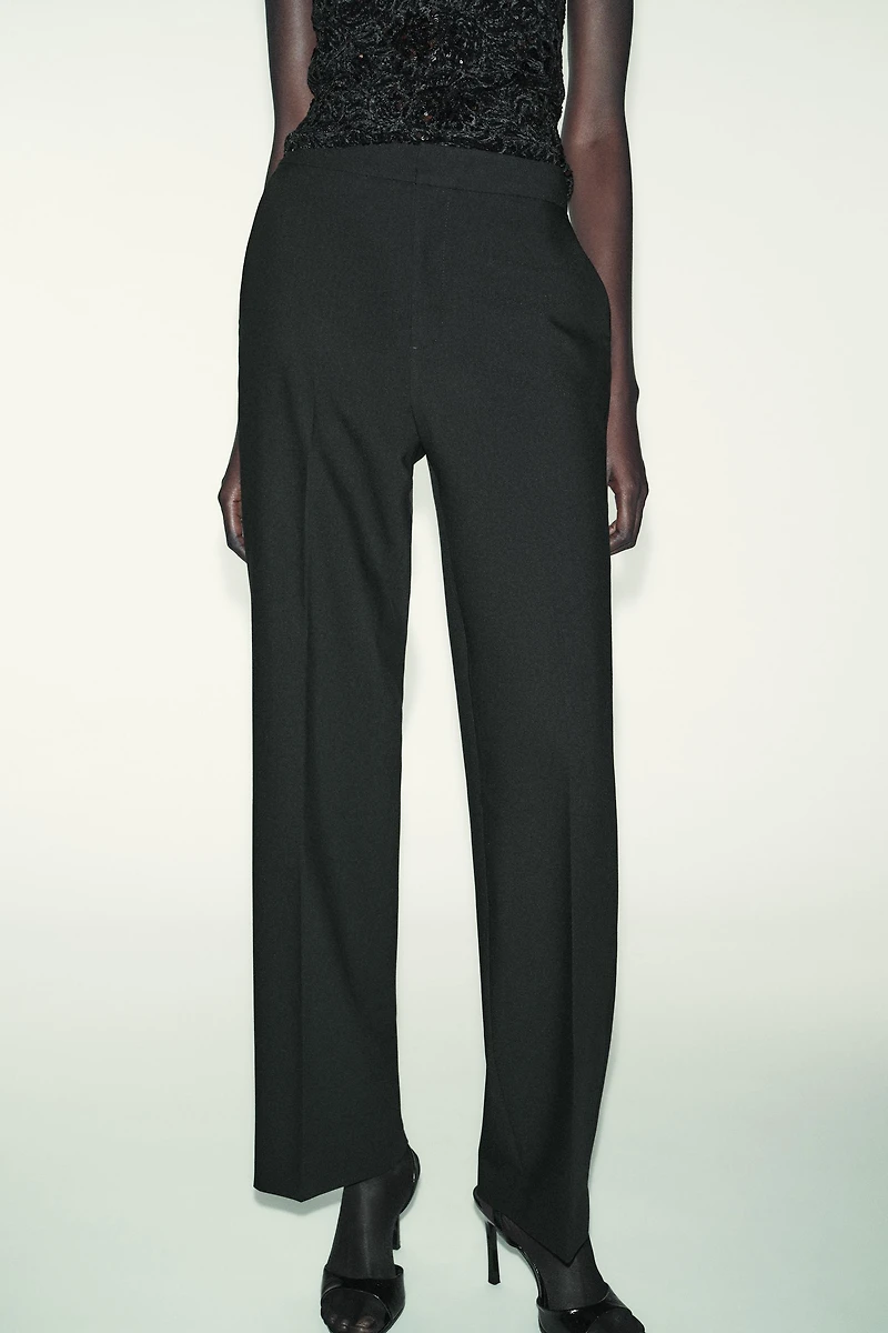 HIGH-WAISTED STRAIGHT LEG PANTS