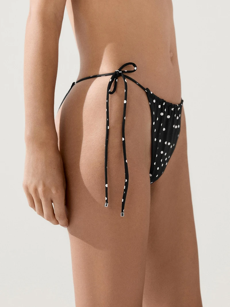 Bas de bikini imprimé à pois