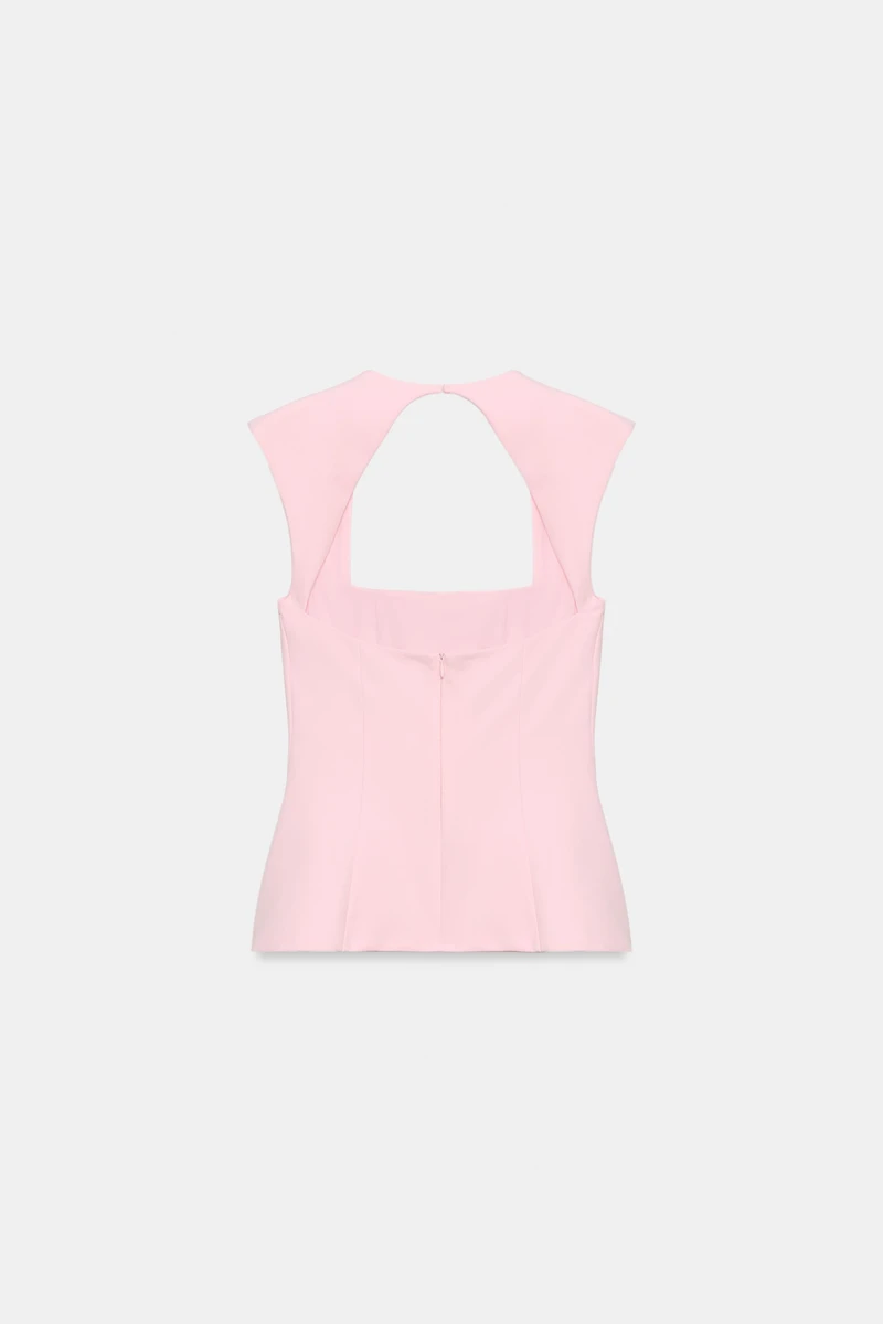 STRETCHY PEPLUM TOP