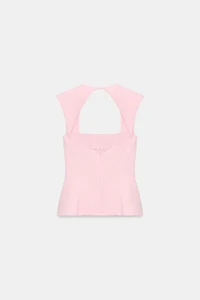 STRETCHY PEPLUM TOP