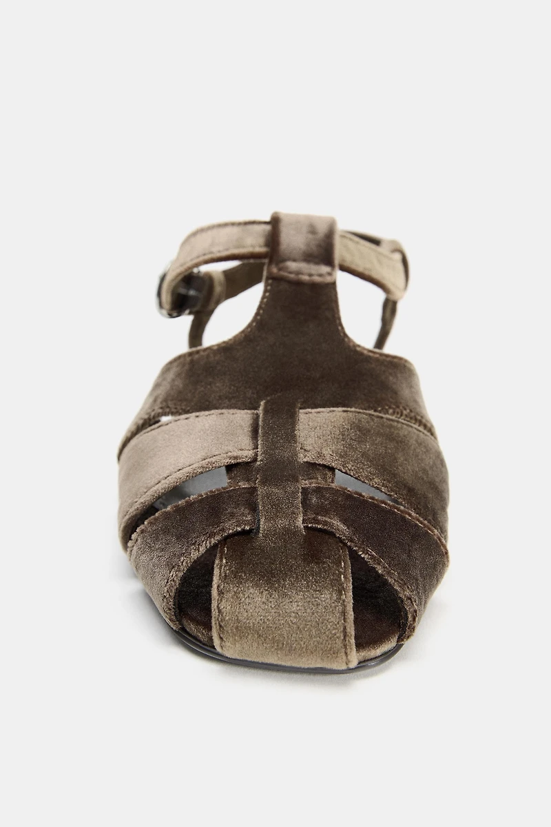 VELVET EFFECT FISHERMAN SANDALS