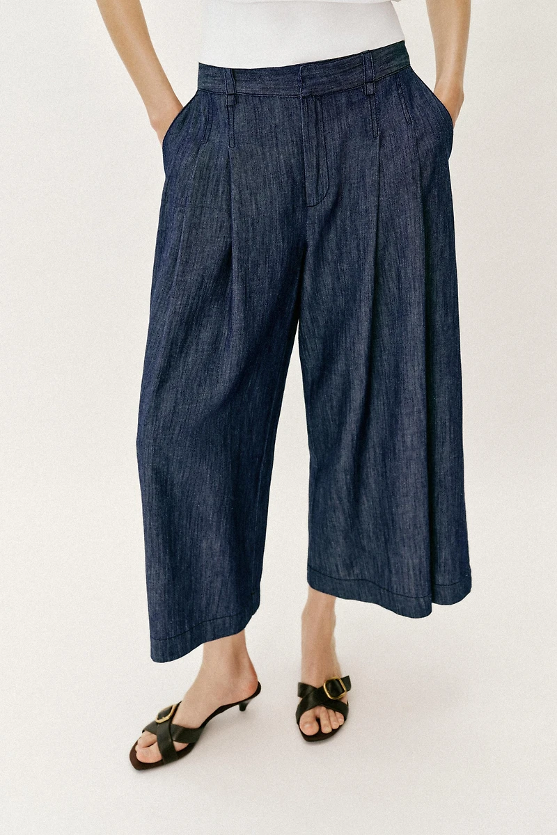 JUPE-CULOTTE À PINCES