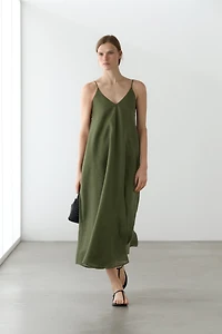 Flowing midi dress with thin straps