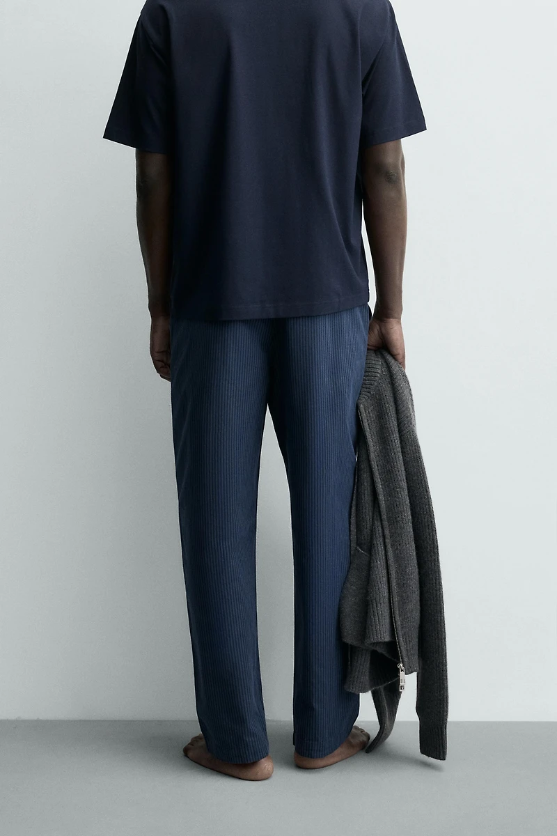 CONTRAST FLOWY PAJAMA SET