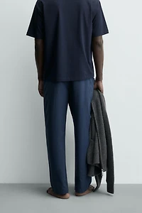 CONTRAST FLOWY PAJAMA SET