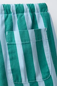 STRIPED COTTON LINEN PANTS