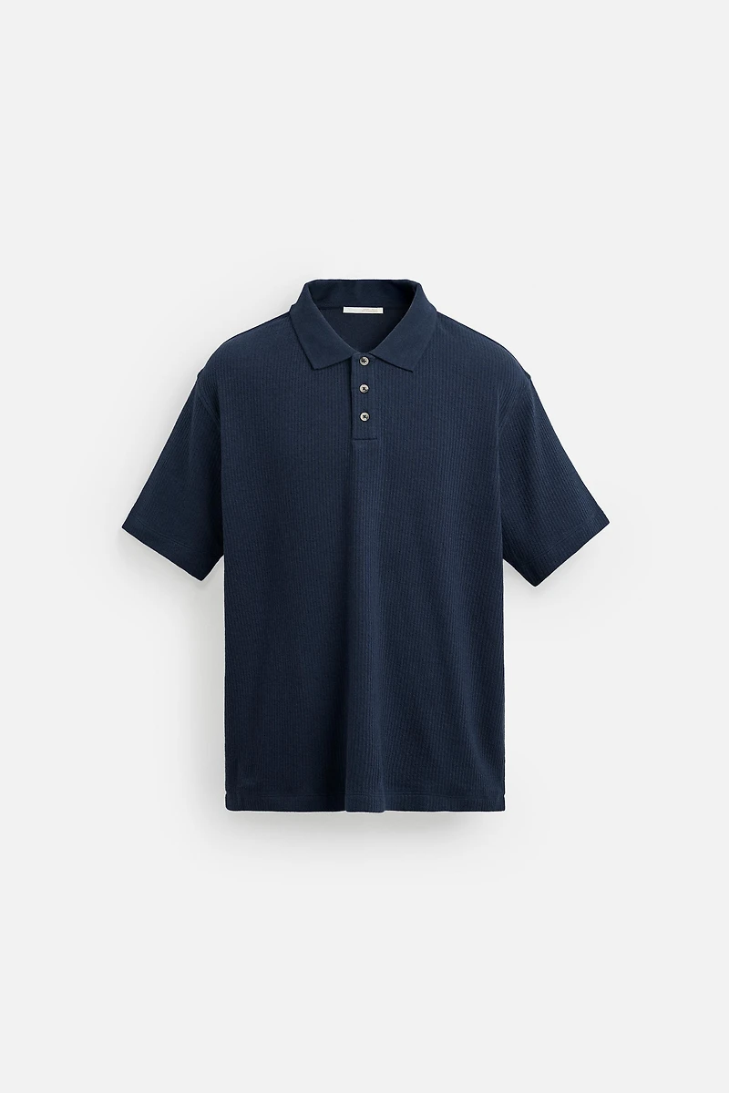 VERTICAL TEXTURED POLO SHIRT