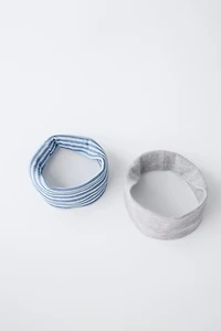 TWO-PACK OF STRIPED STRETCH HEADBANDS