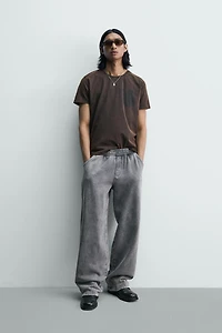 WASHED TEXT PRINT T-SHIRT