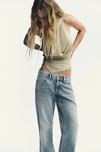 TRF LOW RISE WIDE LEG JEANS