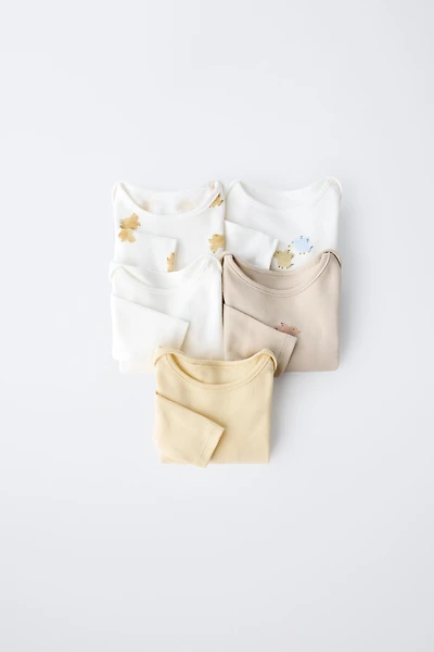FIVE-PACK OF BIRD BODYSUITS