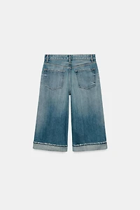 TRF MID RISE RIPPED DENIM JORTS
