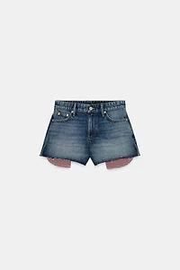 Z1975 FRAYED HEM MOM FIT SHORTS