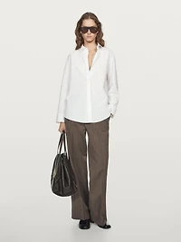 100% cotton poplin shirt with shoulder detail