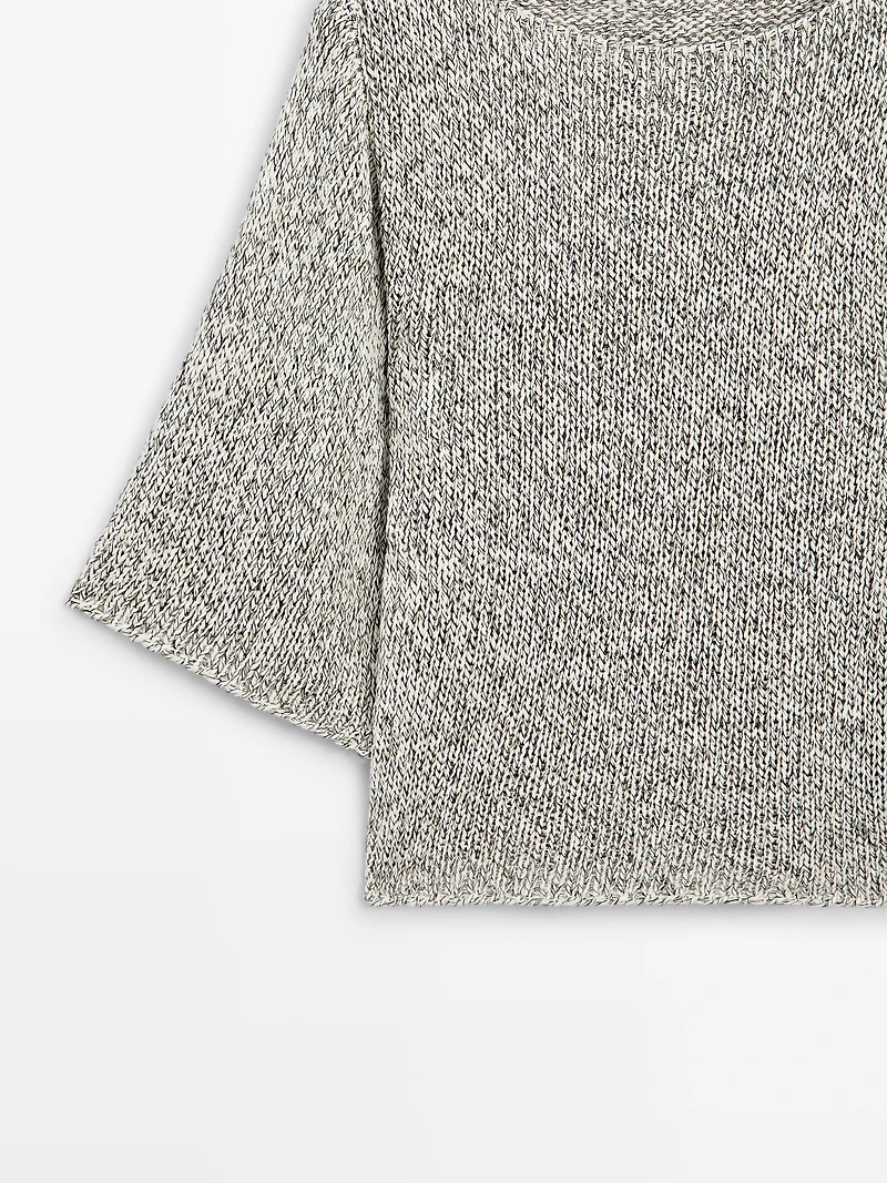 100% cotton knit cape sweater