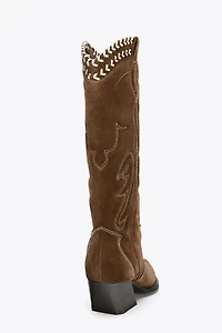 EMBROIDERED LEATHER BOOTS