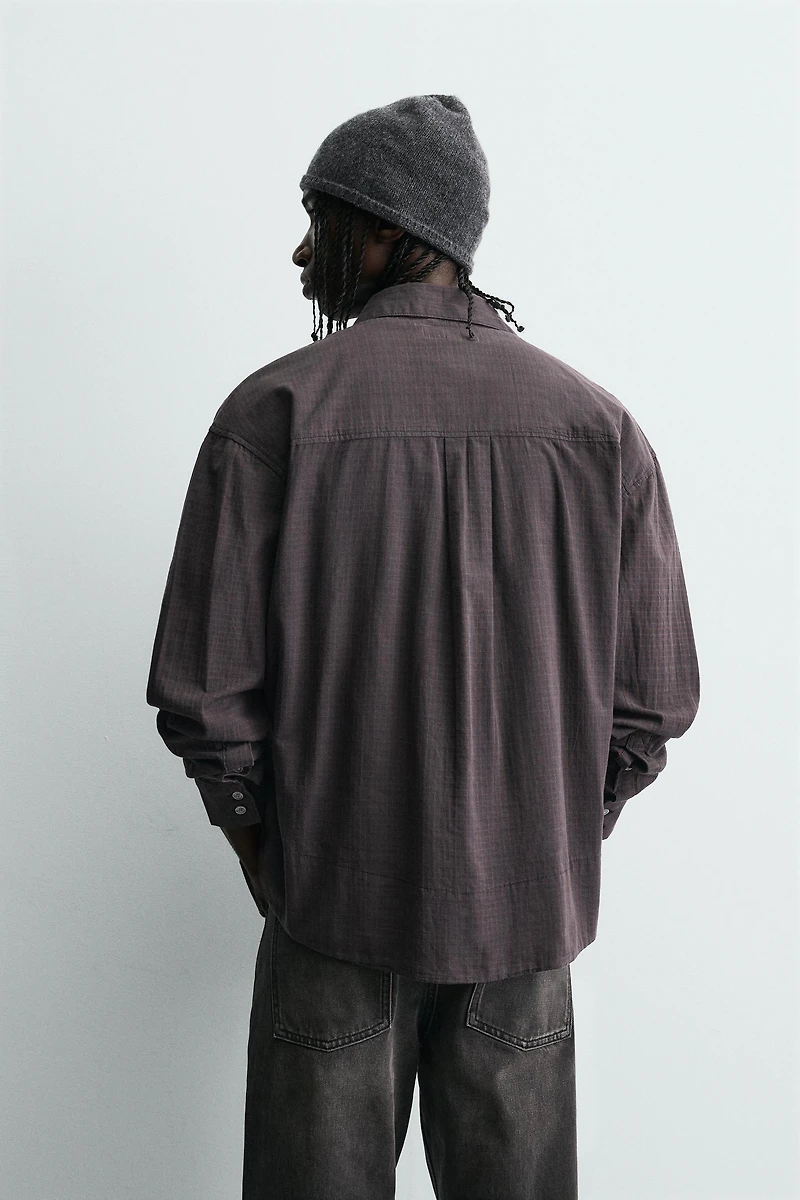 RELAXED FIT PLAID SHIRT