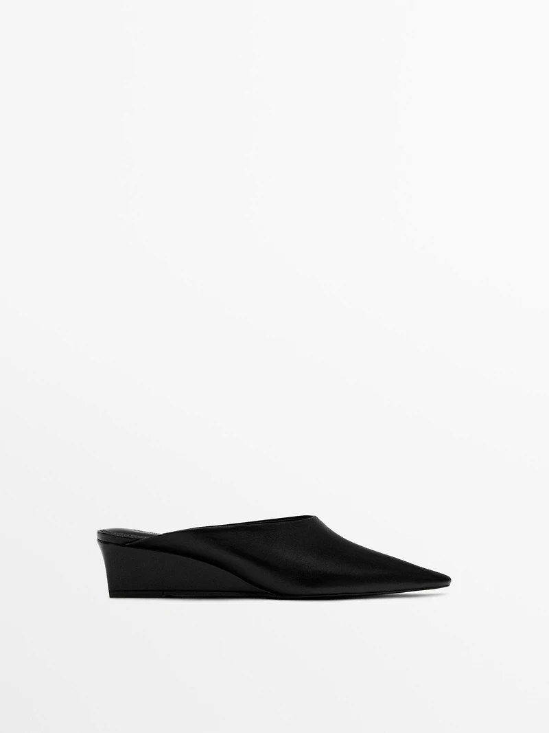 Wedge heel mules