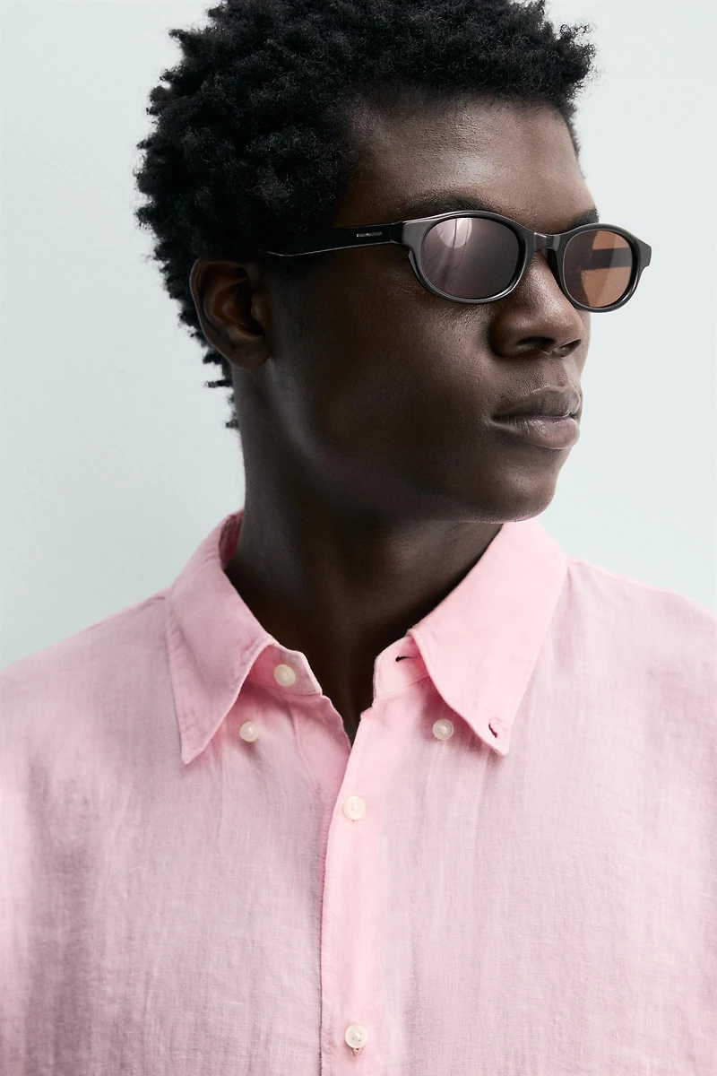 REGULAR FIT 100% LINEN SHIRT