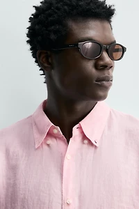 REGULAR FIT 100% LINEN SHIRT