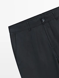 Pantalon tapered 100 % lin