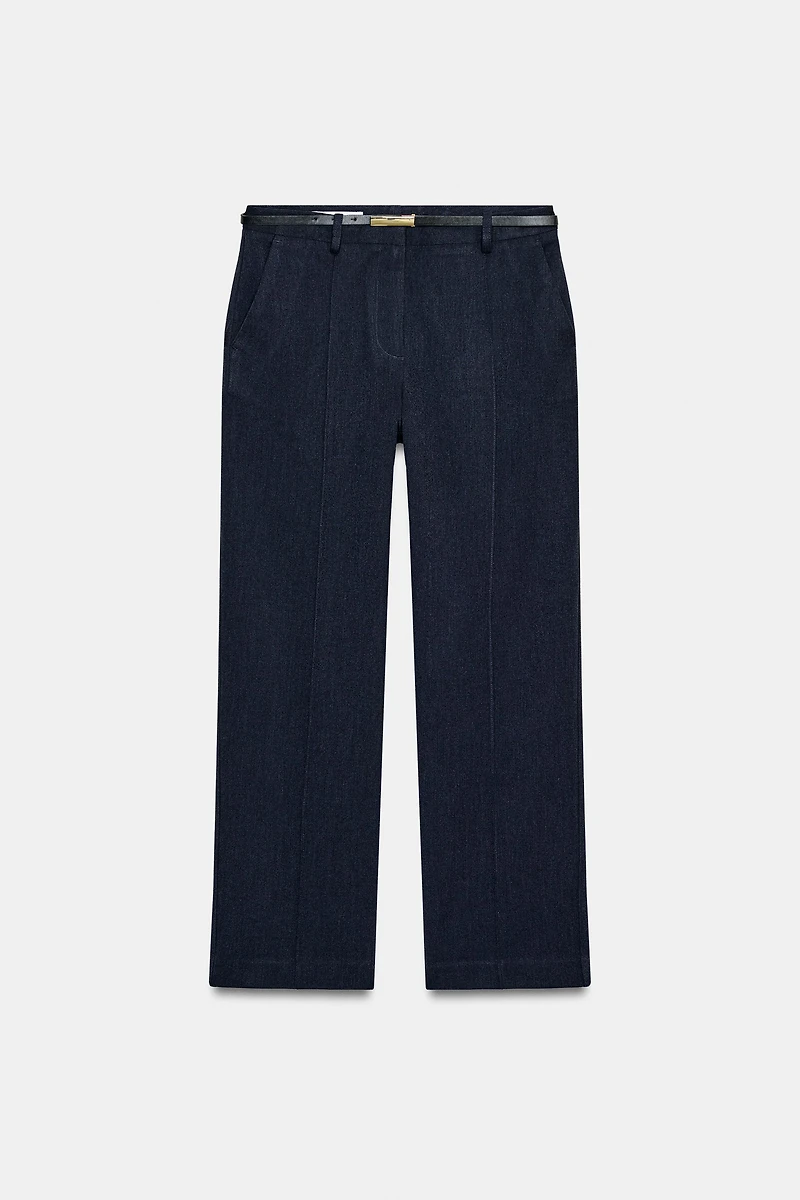 STRAIGHT-LEG PANTS WITH BELT