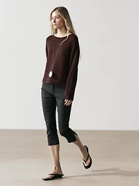 Pull avec poche coton et lin
