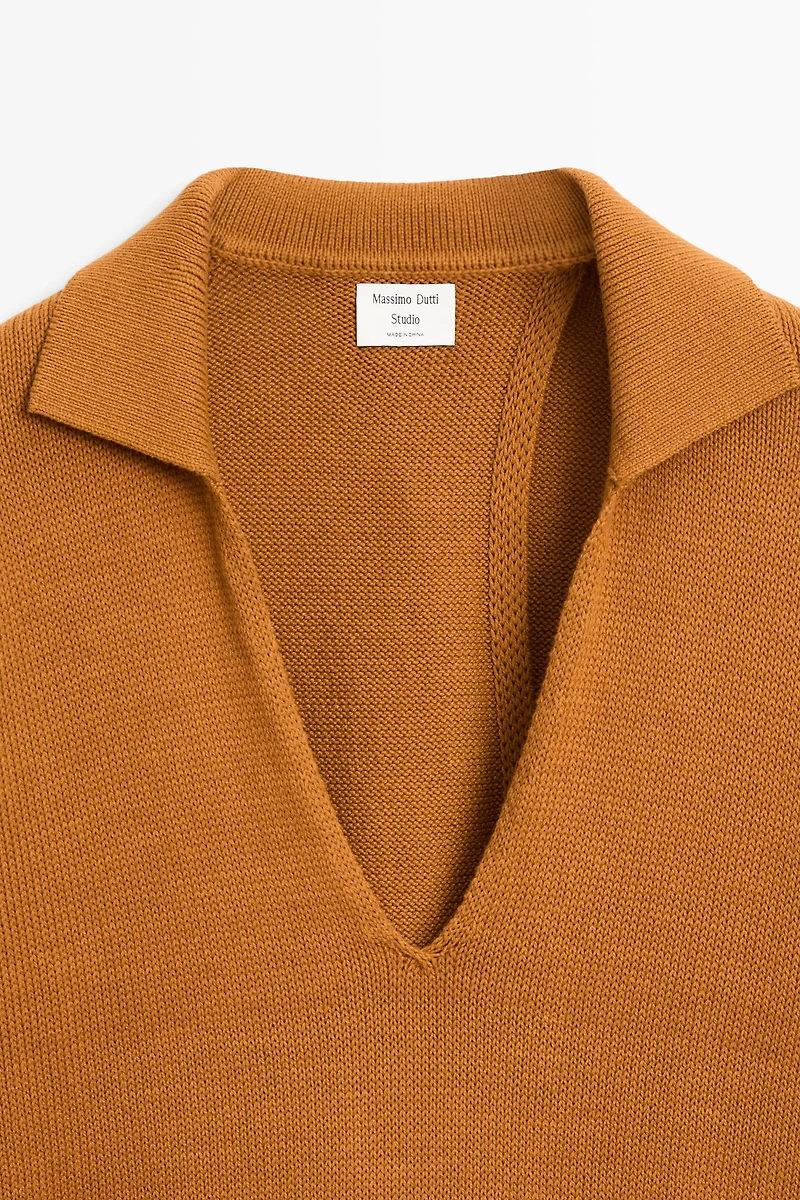 Pull col V 100 % coton - STUDIO