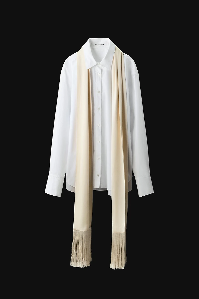 FRINGED SCARF SHIRT ZW COLLECTION