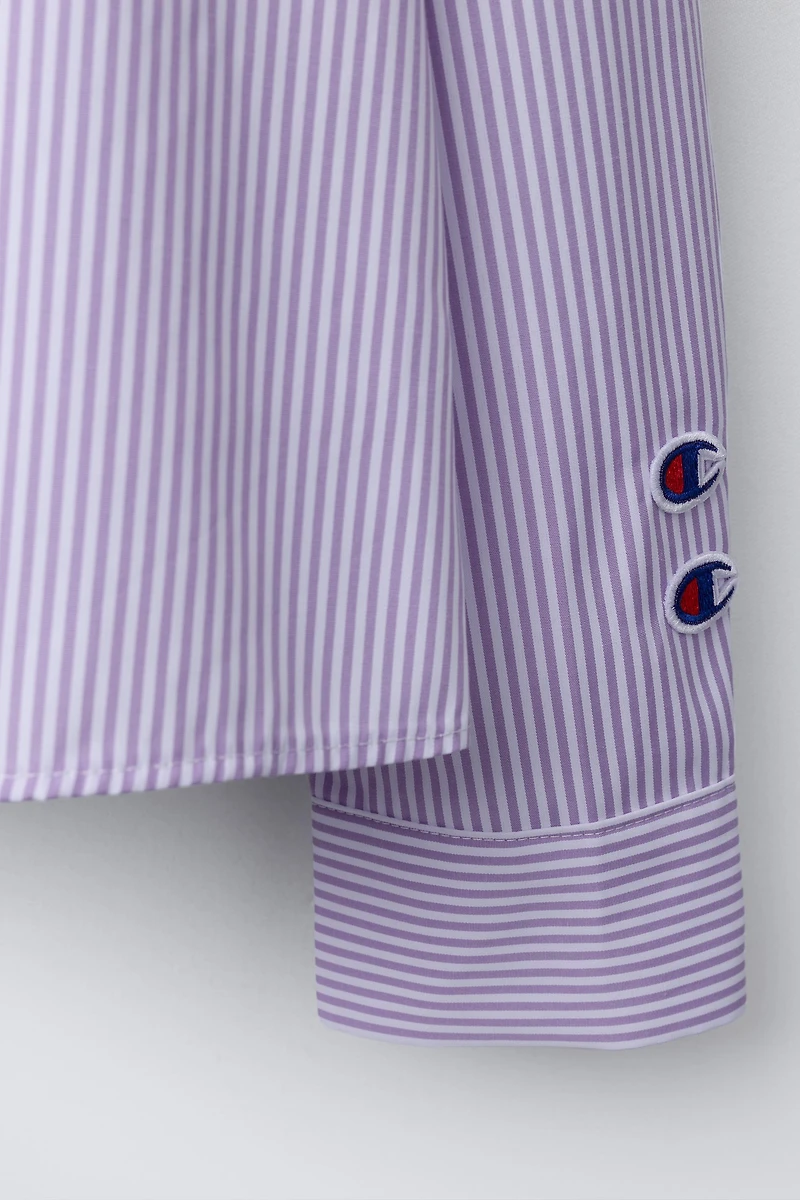 STRIPED POPLIN SHIRT AND RIBBED T-SHIRT PACK CHAMPION ® X ZARA