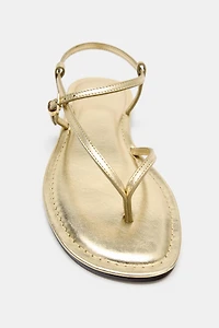 METALLIC EFFECT LEATHER SANDALS