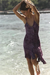 ROBE EN TULLE FLOQUÉE À VOLANTS