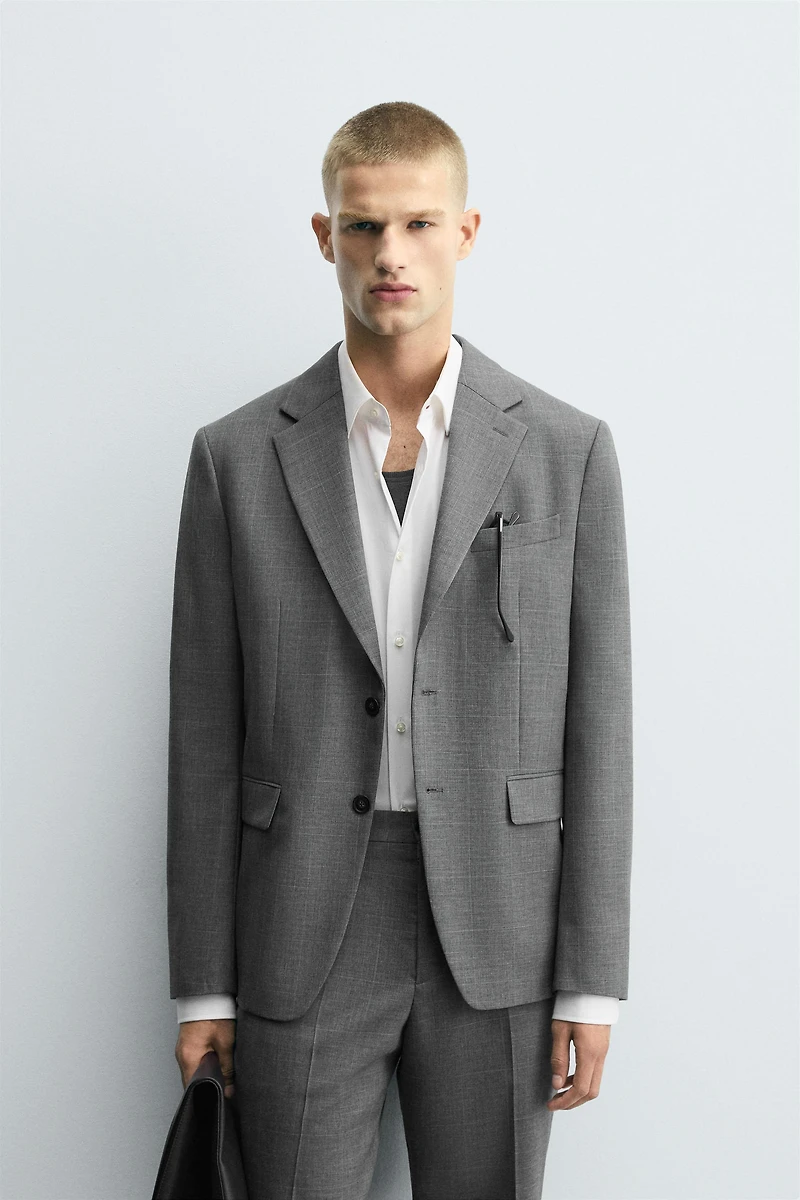PLAID SUIT BLAZER