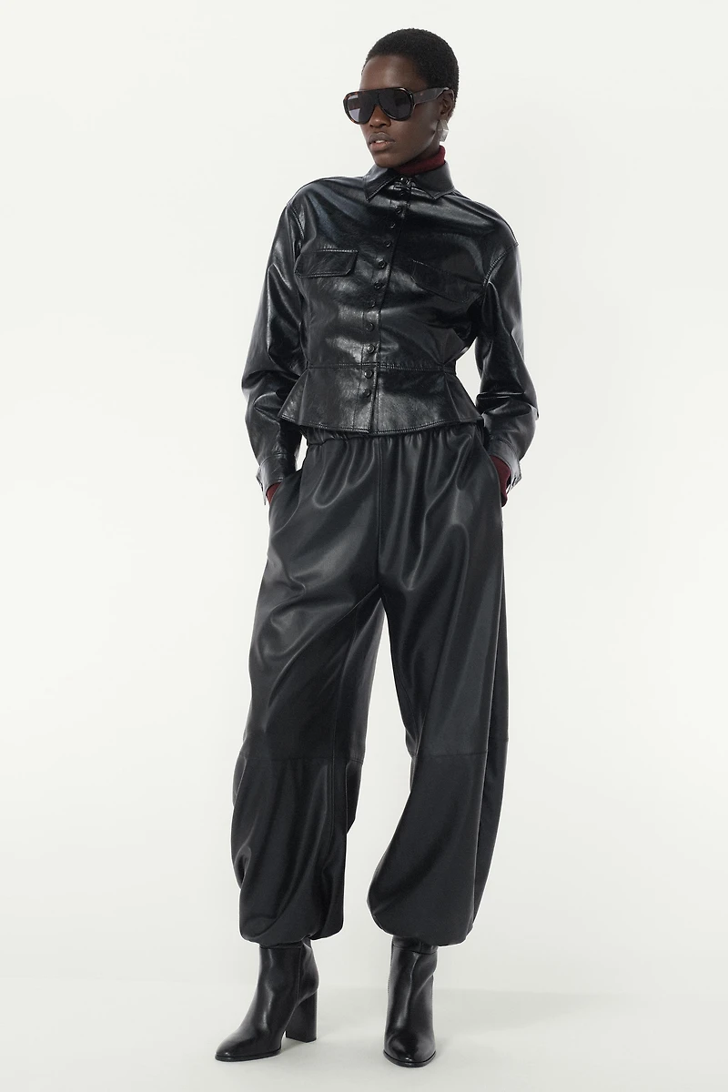 PEPLUM FAUX LEATHER JACKET - THE ITEM ZARA WOMAN