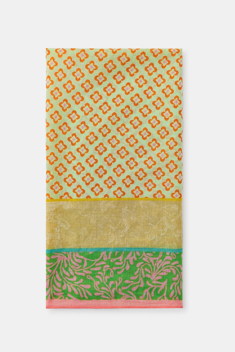 TILE PRINT COTTON SCARF