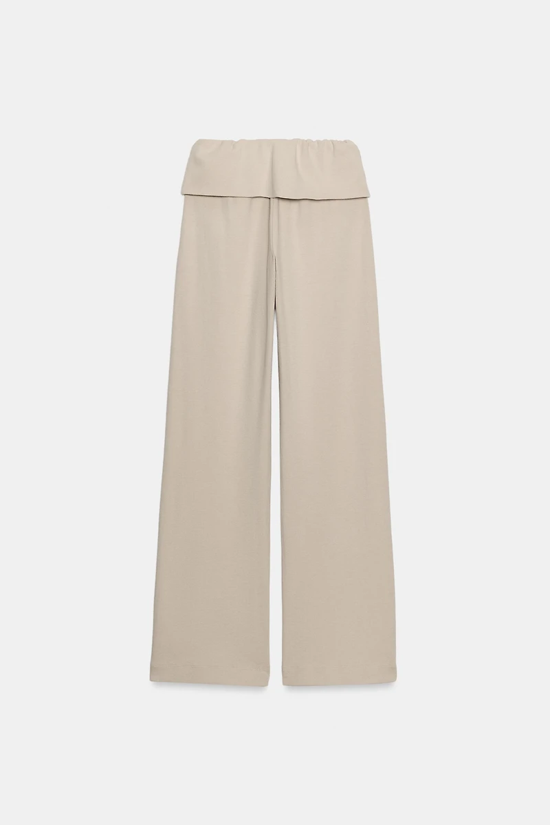 WASHED EFFECT INTERLOCK PANTS