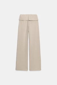 WASHED EFFECT INTERLOCK PANTS