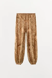 BEADED AND SEQUIN BALLOON PANTS