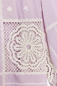 CHEMISE EN MATIÈRES VARIÉES CROCHET