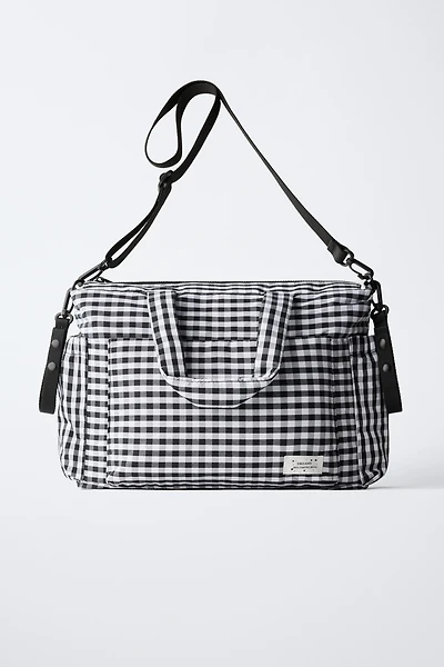 PLAID MATERNITY BAG