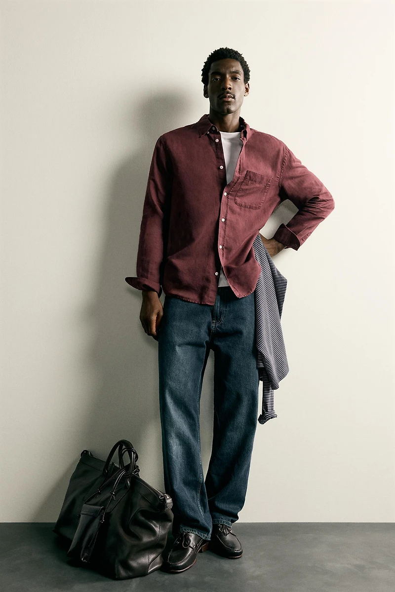 LINEN COTTON BLEND SHIRT
