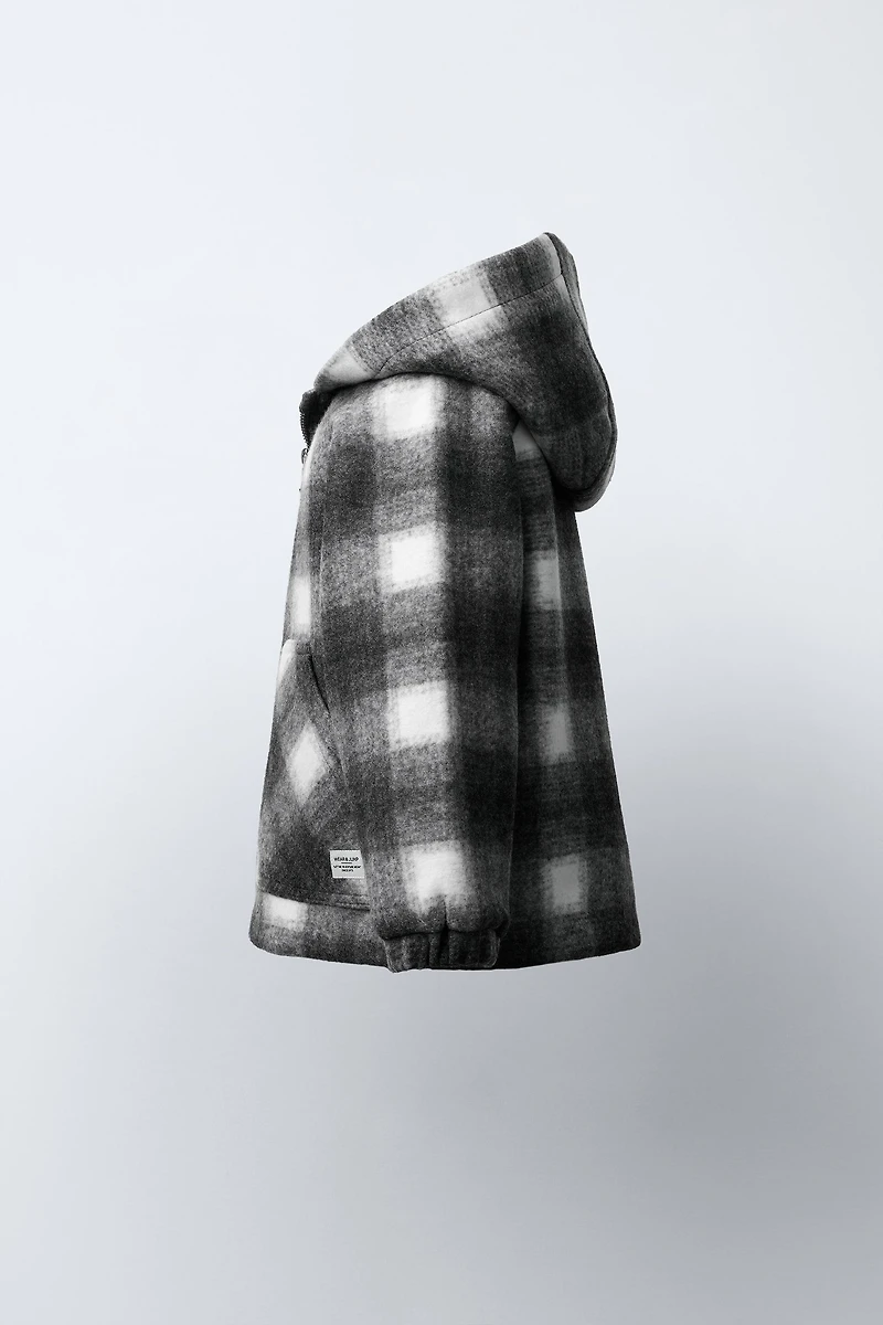 PLAID FLEECE COAT
