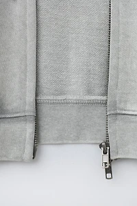 TEXT ZIP HOODIE